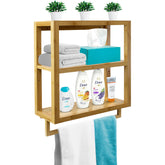 Bamboo Wall Shelf Towel Rack (2 Tier)